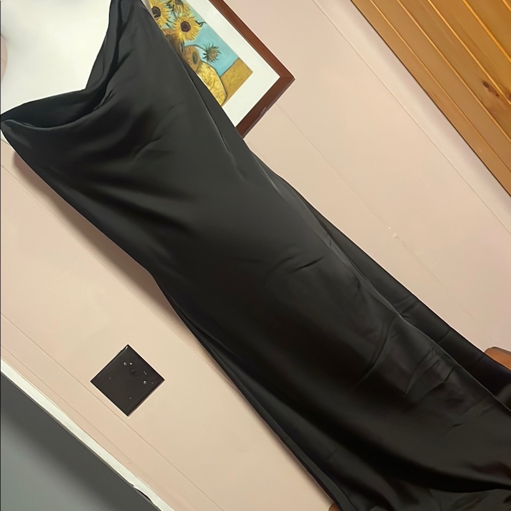 Elegant Black Satin Dress